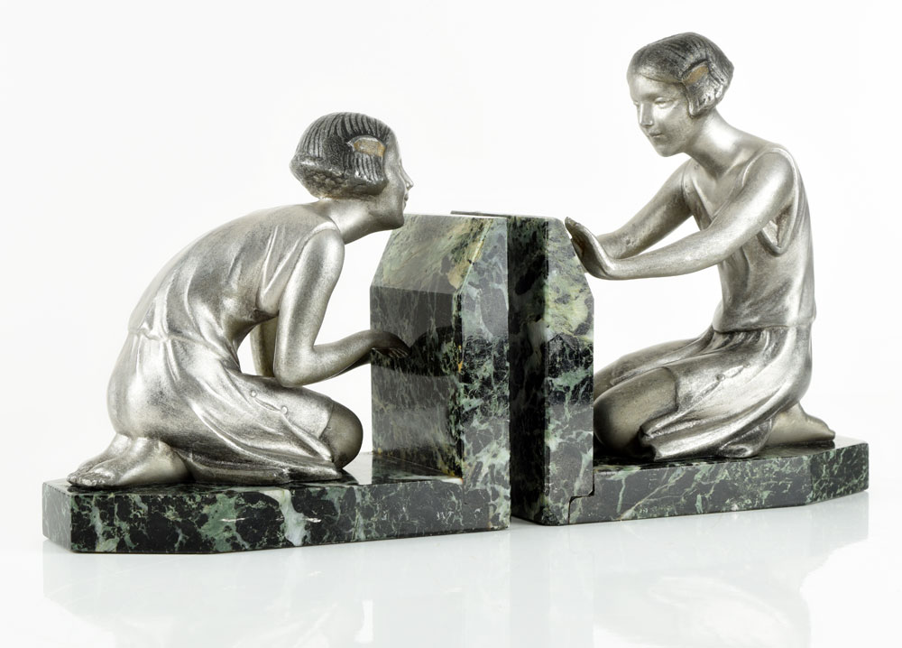 Rare 1920s French ART DECO Lady SCULPTURE BOOKENDS By P. SEGA eBay